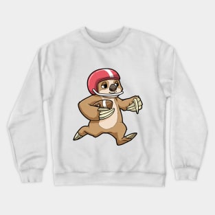 Sloth as Footballer with Football and Helmet Crewneck Sweatshirt